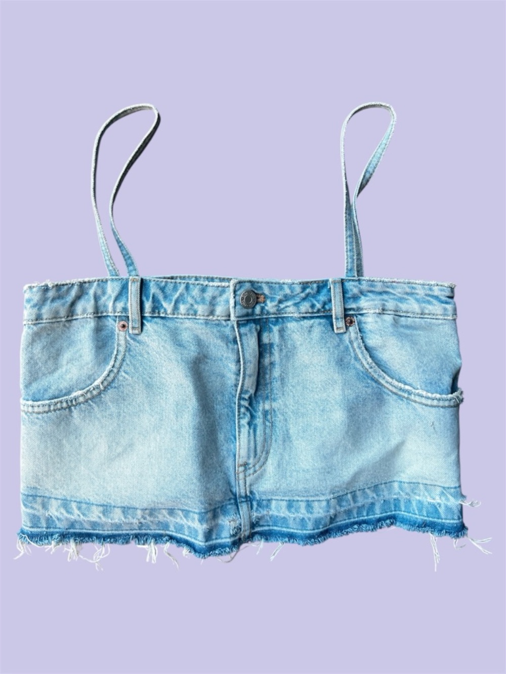 ZARA denim crop tank top size small